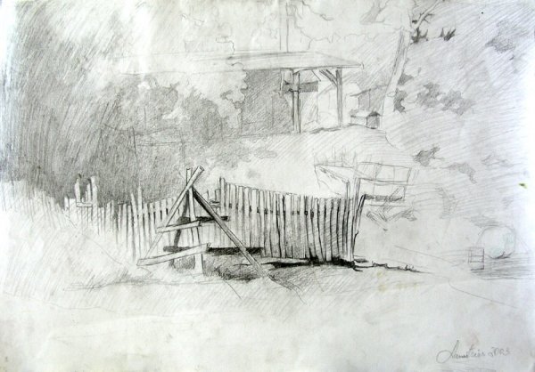 Courtyard in Engure, 2003