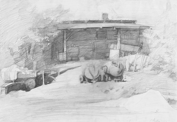 Old byre in Engure, 2004