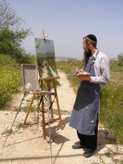 In middle of painting Derech Avot, 2009