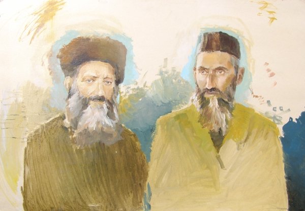 Friends rabbi Abraham Isaac Kook and rabbi Yosef Zvi Rimon (In progress), 2010